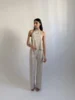 Pantalon Satin Perle Taille Haute